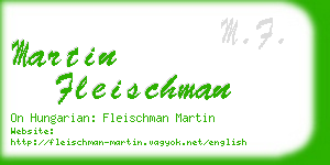 martin fleischman business card